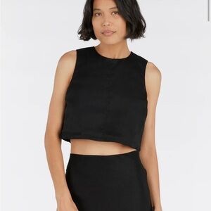 DISSH Black Sleeveless Boxy Crop Tank Size 12